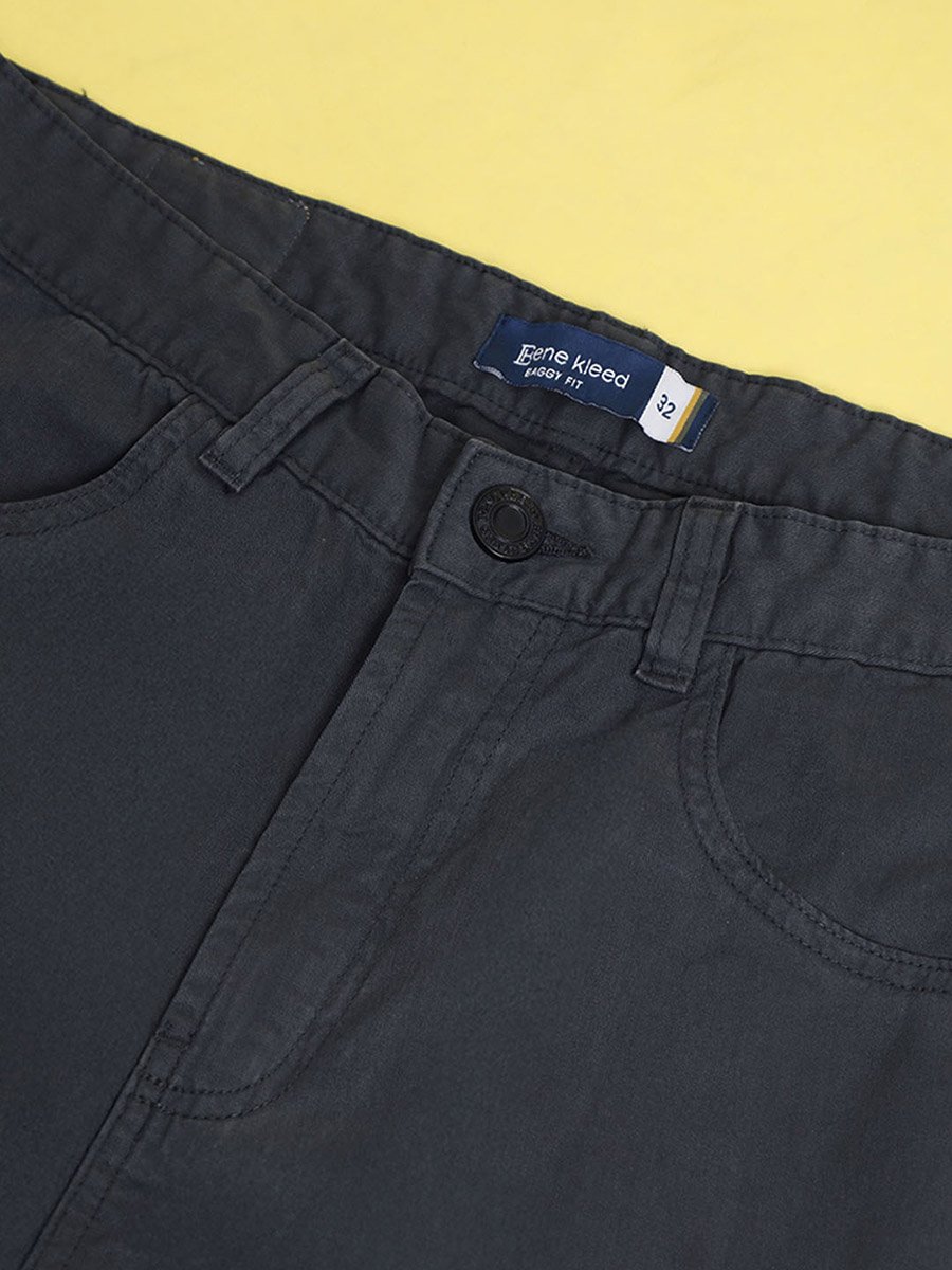 Men Grey Baggy Fit Cargo Trousers