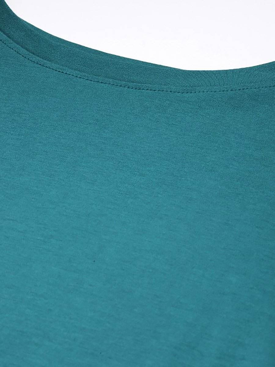 Women Green Cotton Boxy T-Shirt
