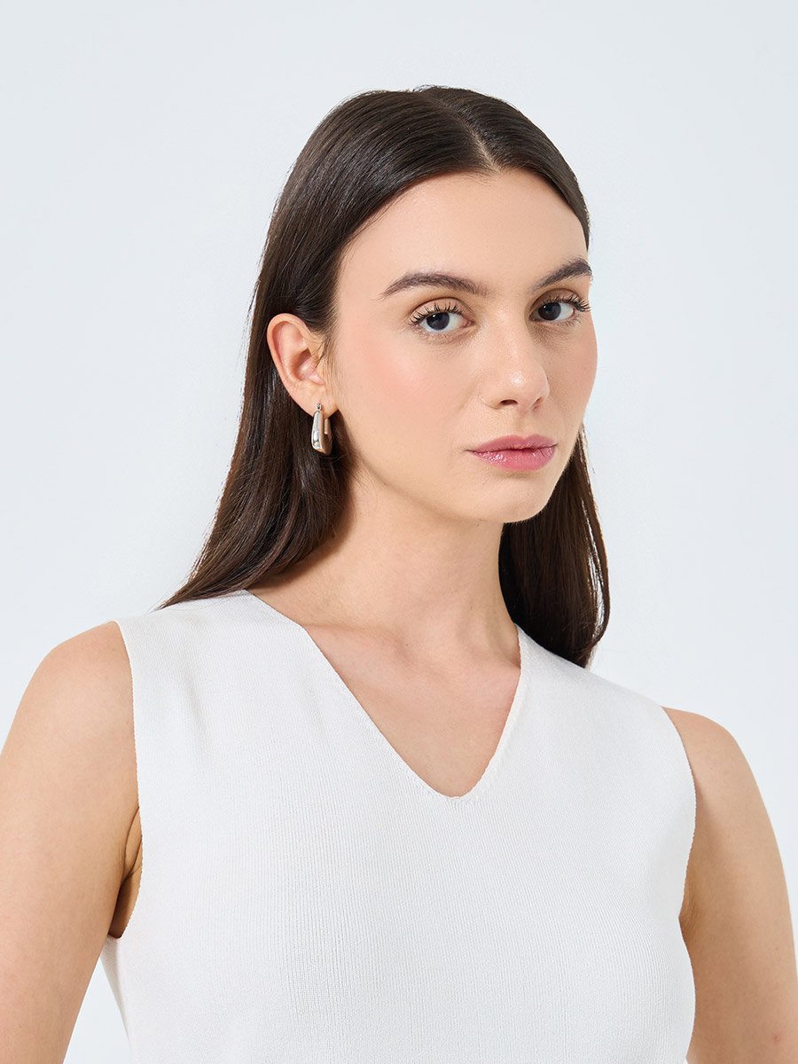 Women Elegant Sleeveless White Tank