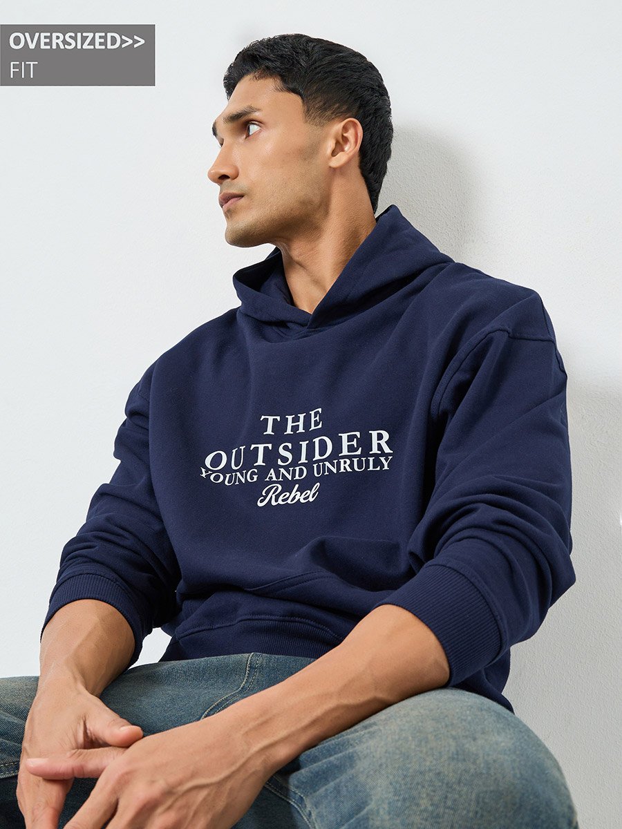 Men Oversized Hoodie with Kangaroo Pocket