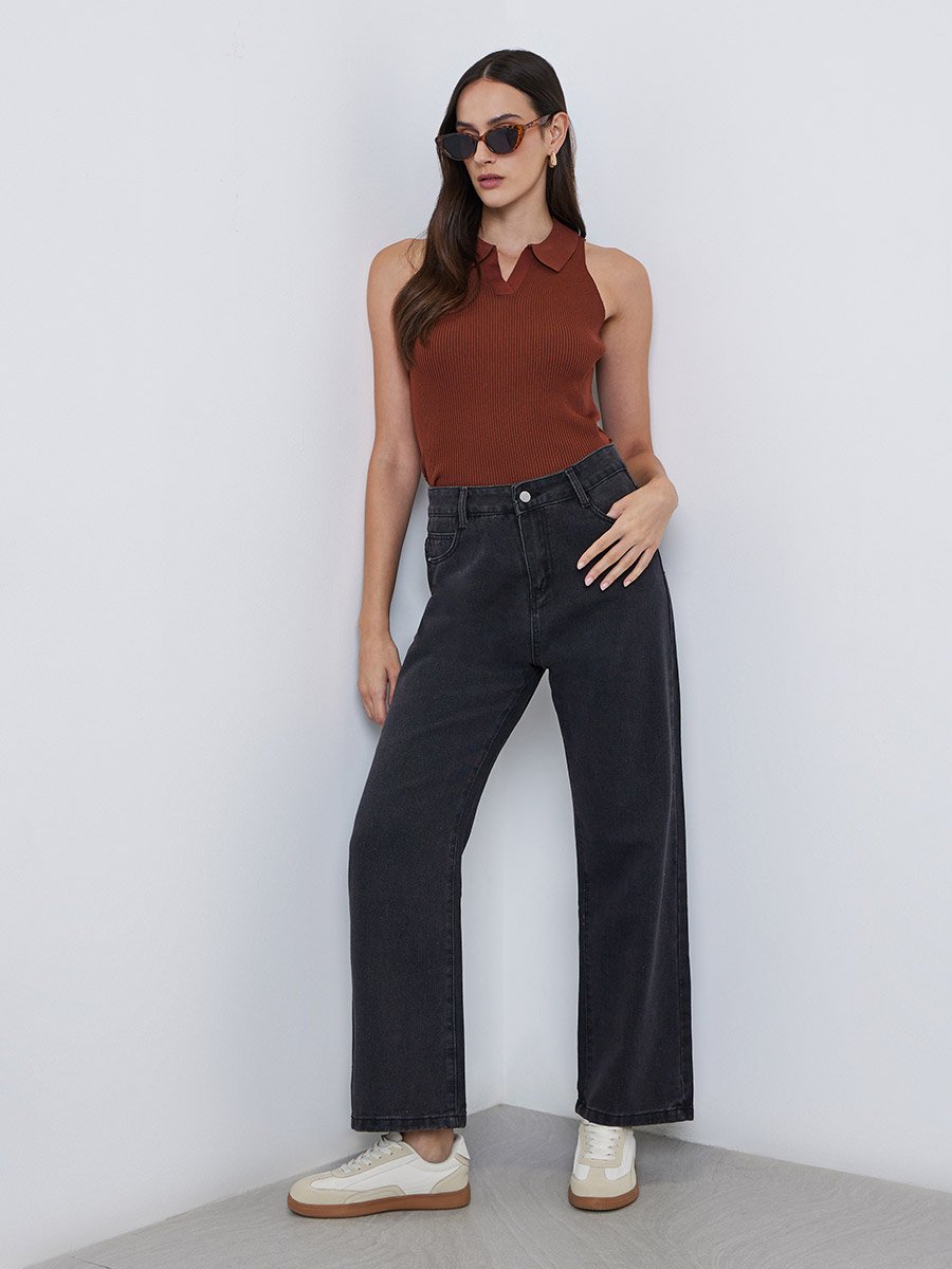 High Rise Wide Leg Jeans