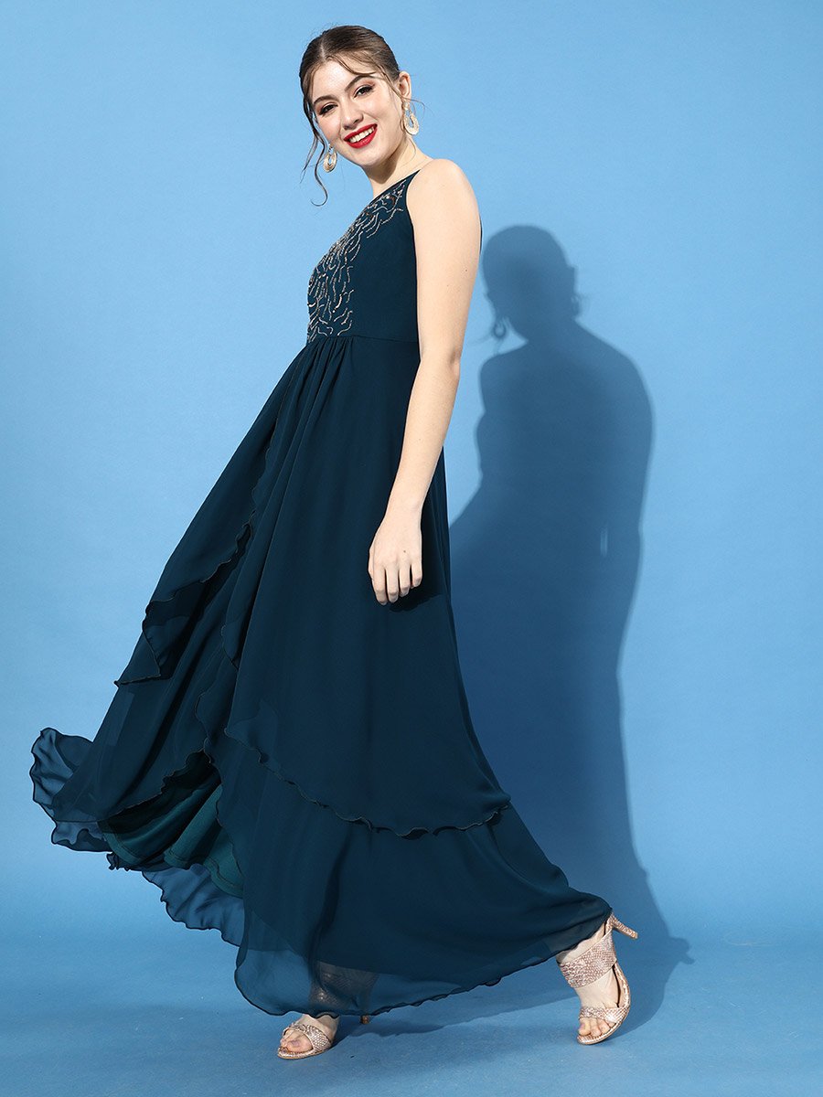 Emerald Green Strappy Maxi Dress For Women at Saudi | Styli Emerald Green Strappy Maxi Dress For Women at Saudi | Styli