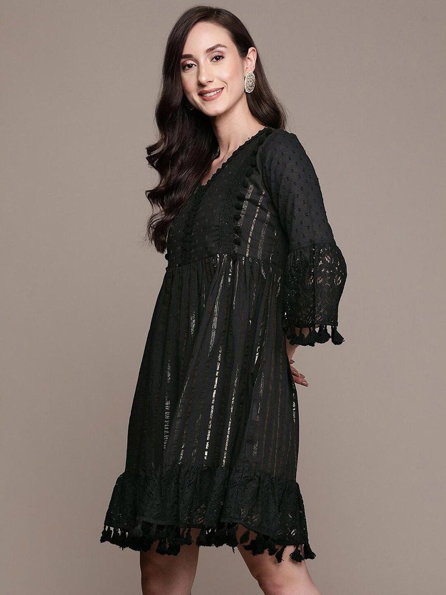 lulu dresses B Black Trellis UPF 50+ Open Cut Dress – Blooming Boutique neck:18-18.5 Cute Maxi Dress/cotton Maxi BF24_SITEWIDE