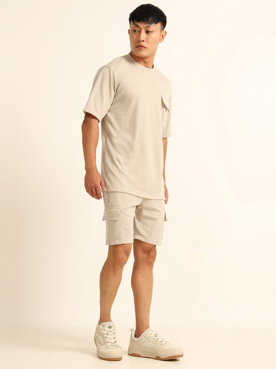 Men Drop-Shoulder Oversized T-Shirt and Shorts Set