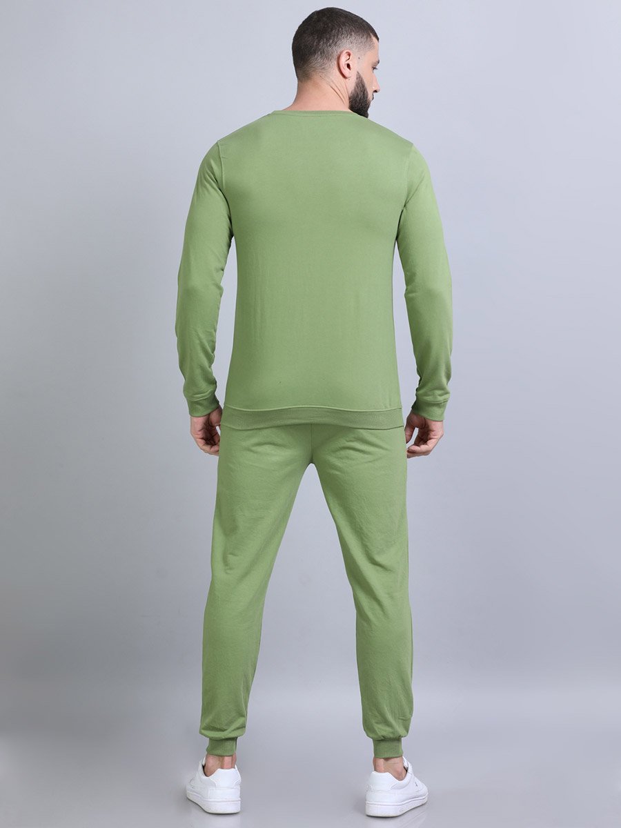 Men Embroidered Loop Knit Sweatshirt and Joggers Set