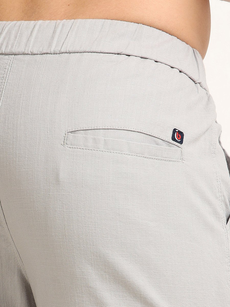 Grey Cargo Linen Shorts