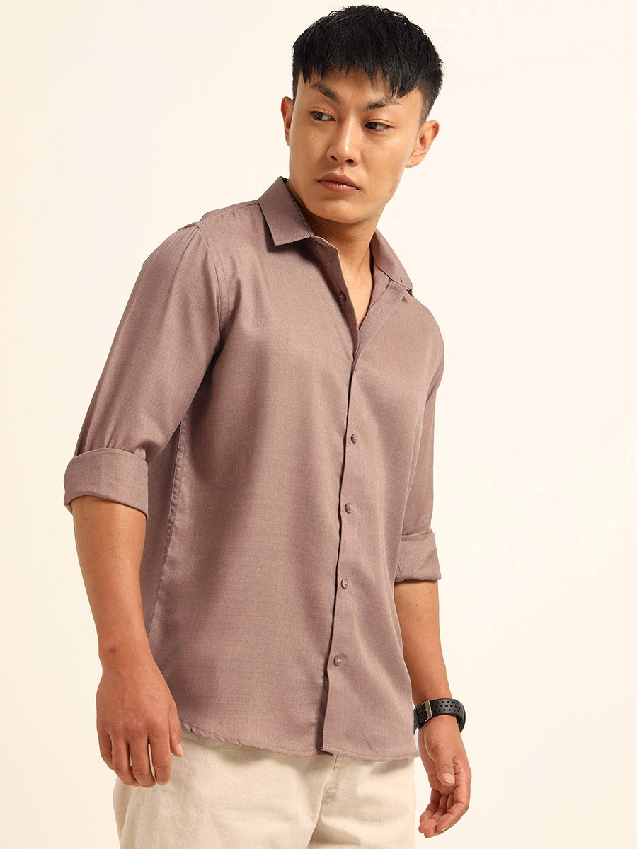 Men Purple Classic Casual Shirt