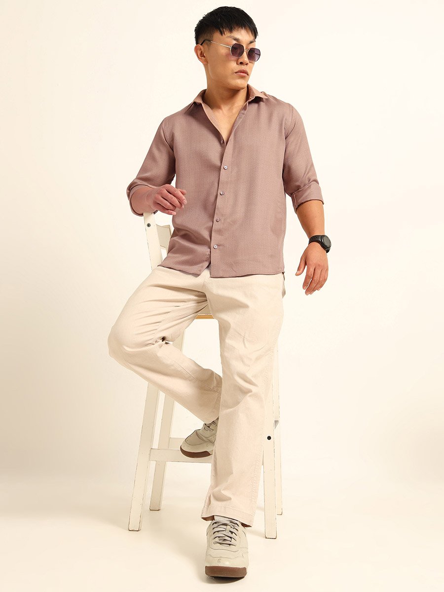 Men Purple Classic Casual Shirt