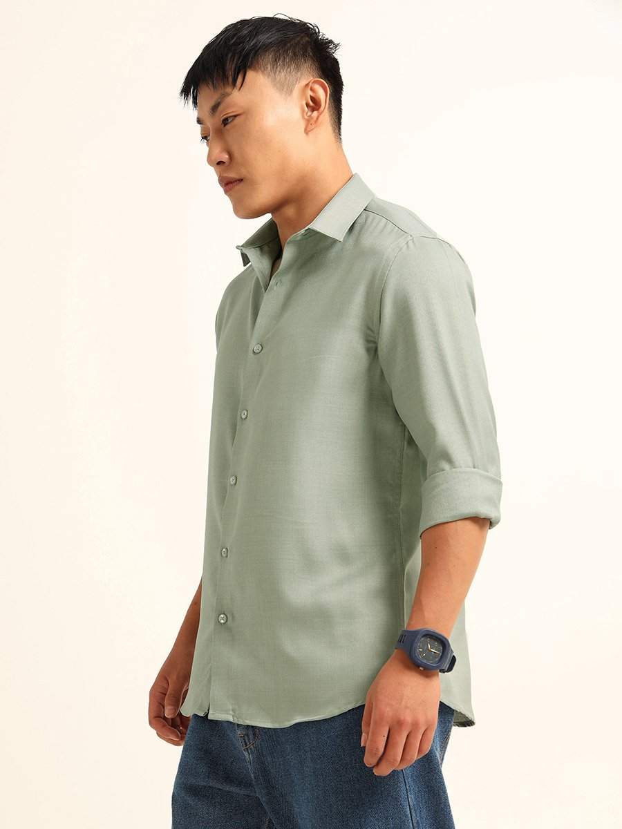 Men Green Classic Casual Shirt