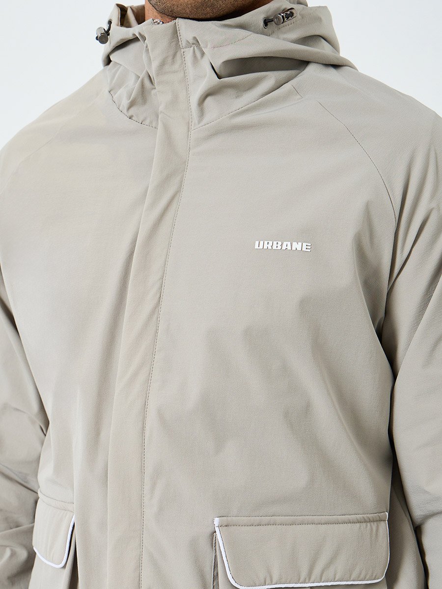 Men Oversized Fit Hooded Windbreaker Jacket