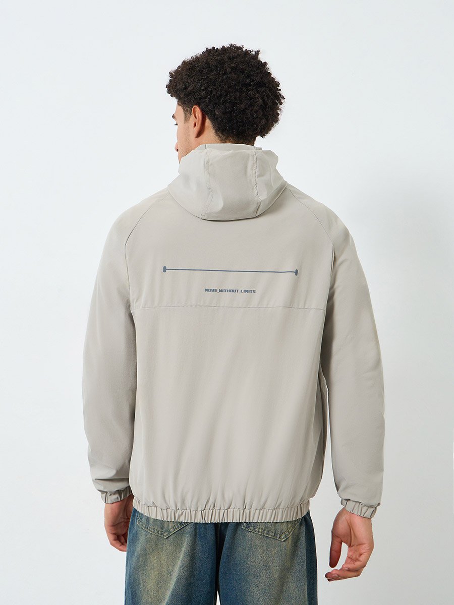 Men Oversized Fit Hooded Windbreaker Jacket