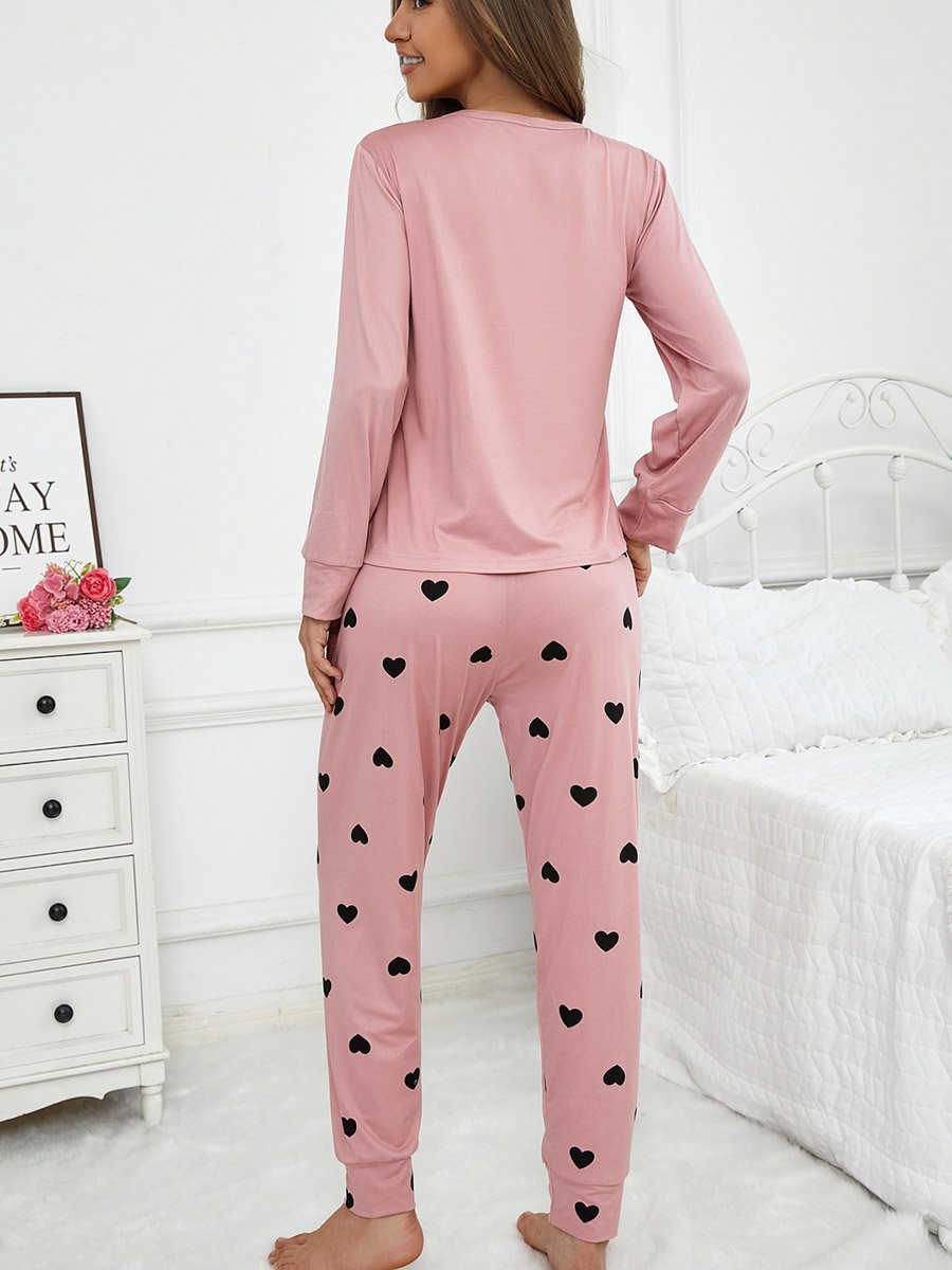 Women Bow Detail Printed T-Shirt and Pyjama Set