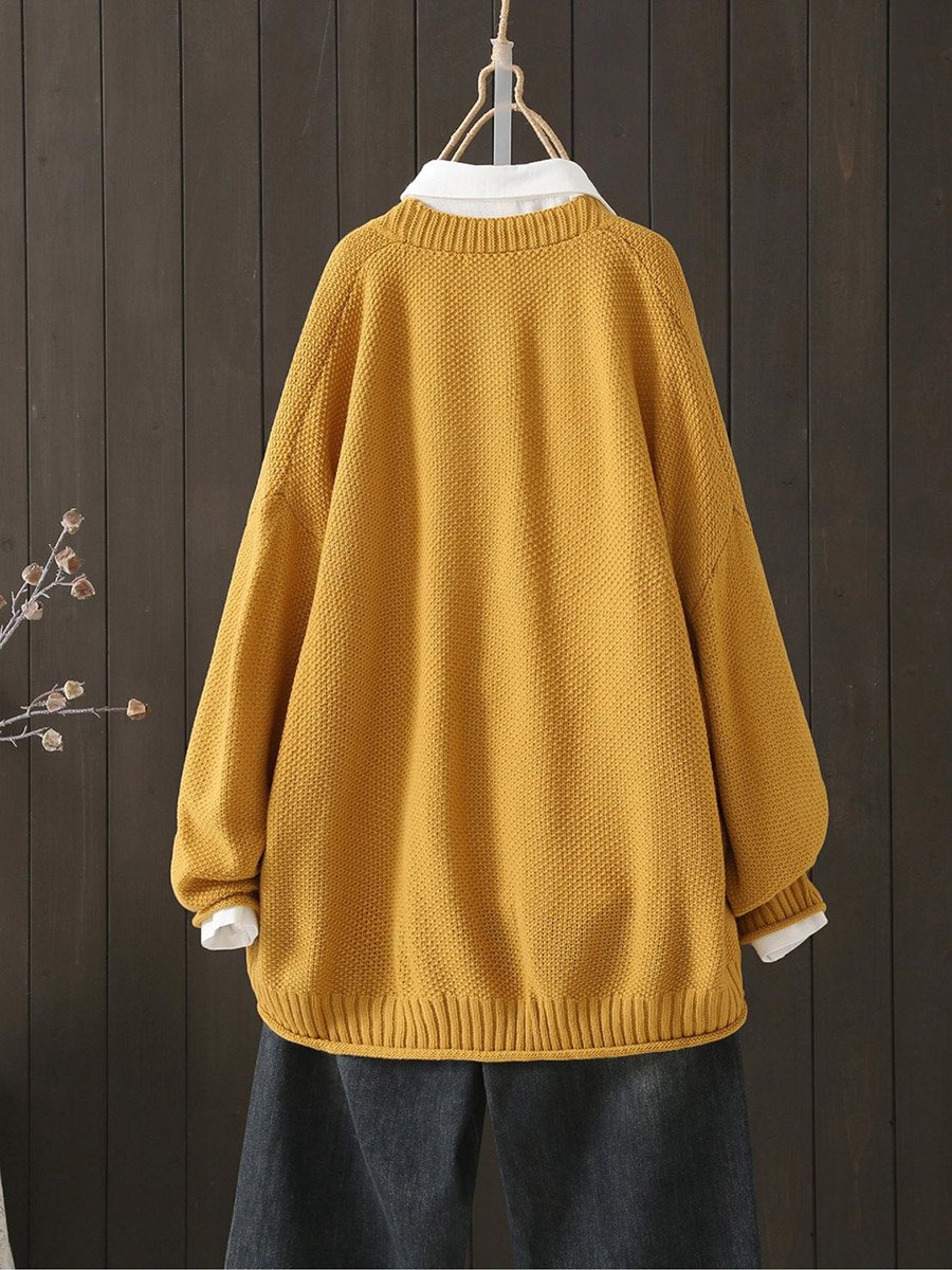Plus Size Mustard Textured Knit Cardigan