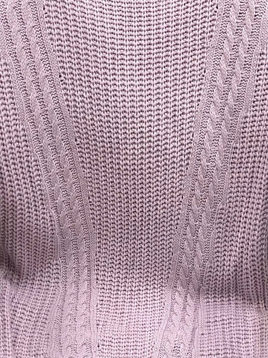 Plus Size V Neck Cable Knit Sweater