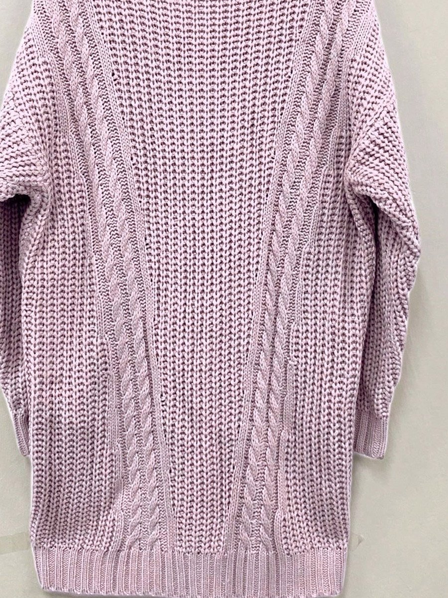 Plus Size V Neck Cable Knit Sweater