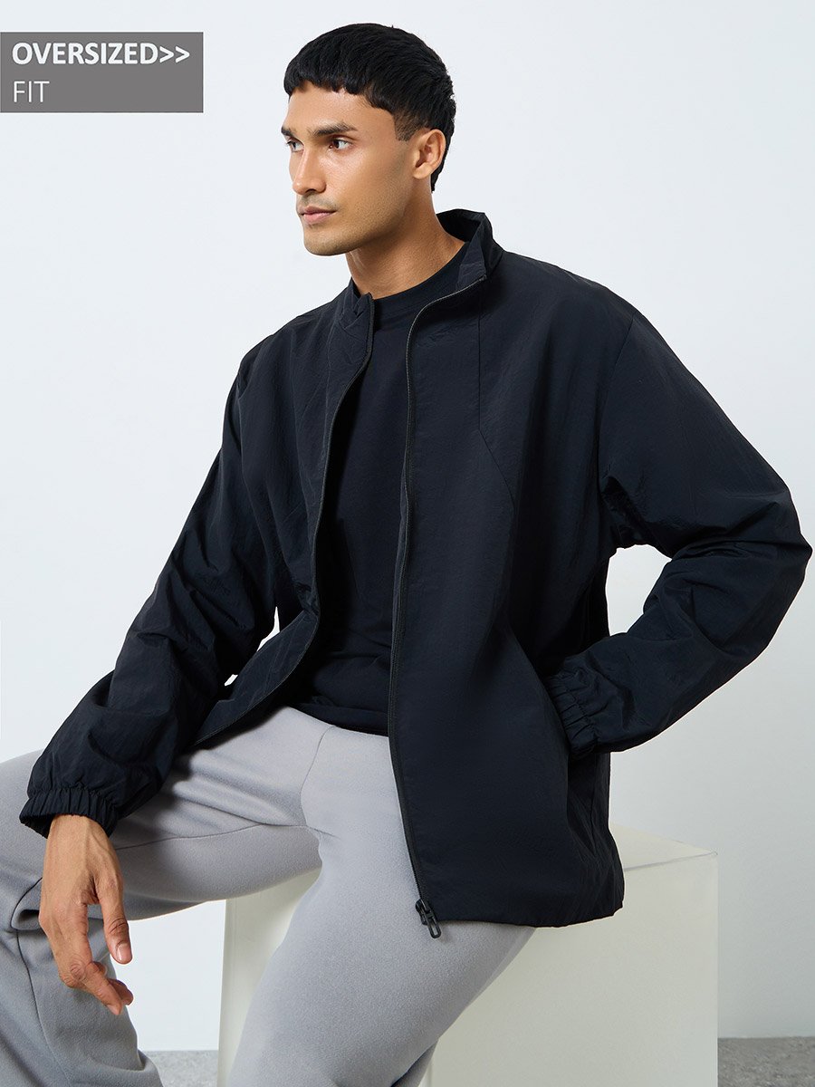 Men Oversized Lightweight Zip Up Jacket