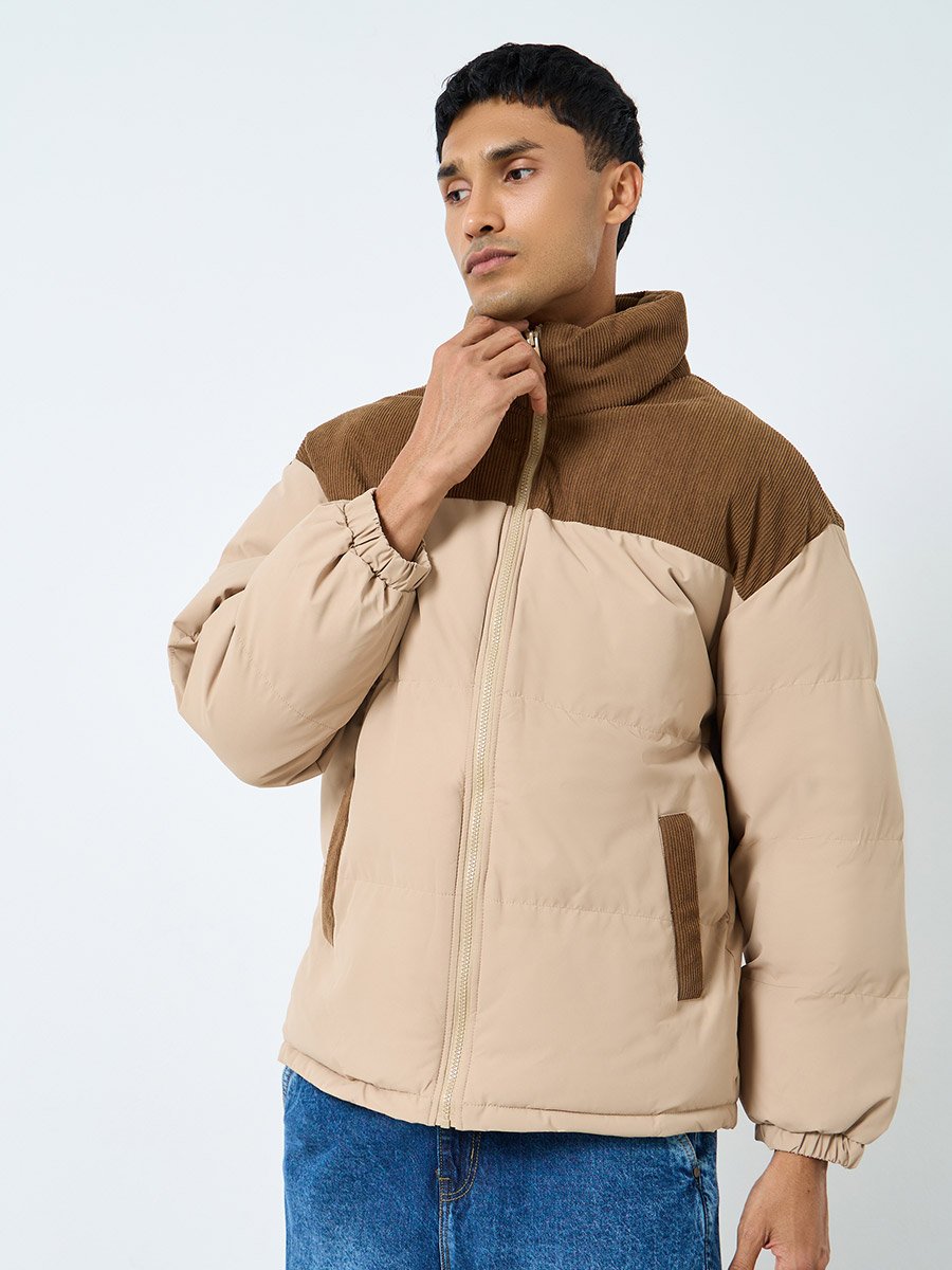 Men Oversized Zip Up Quilted Puffer Jacket