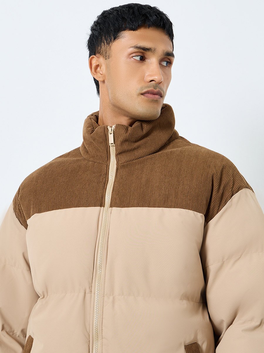 Men Oversized Zip Up Quilted Puffer Jacket