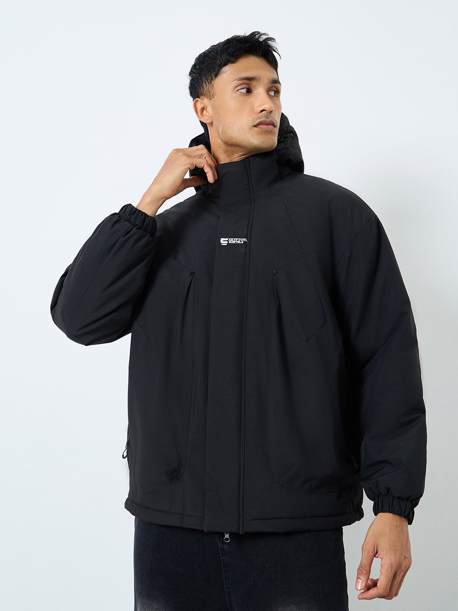Men Oversized Hooded Windbreaker Jacket