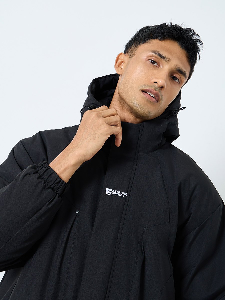Men Oversized Hooded Windbreaker Jacket