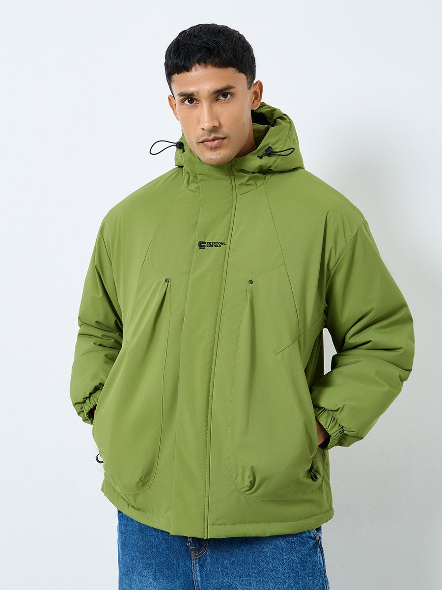 Men Oversized Hooded Windbreaker Jacket