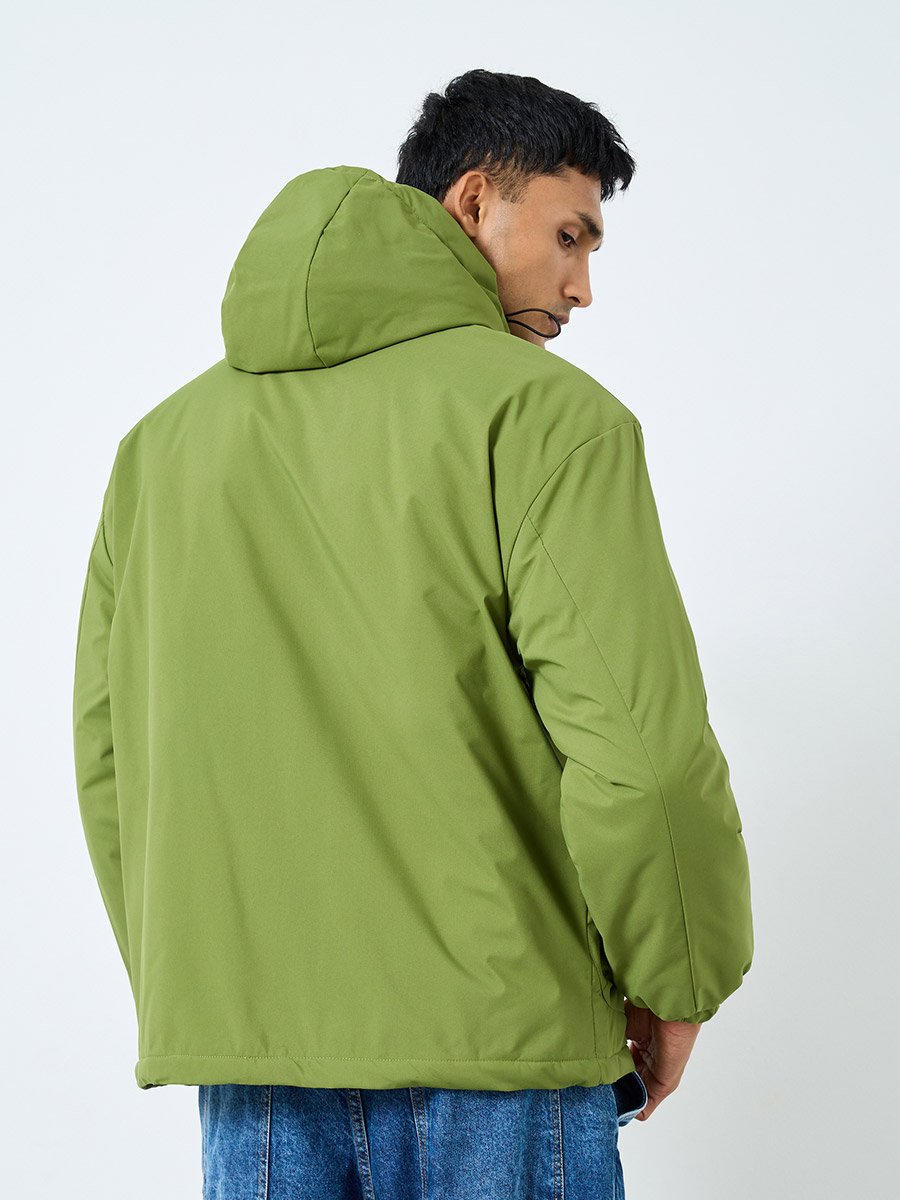 Men Oversized Hooded Windbreaker Jacket