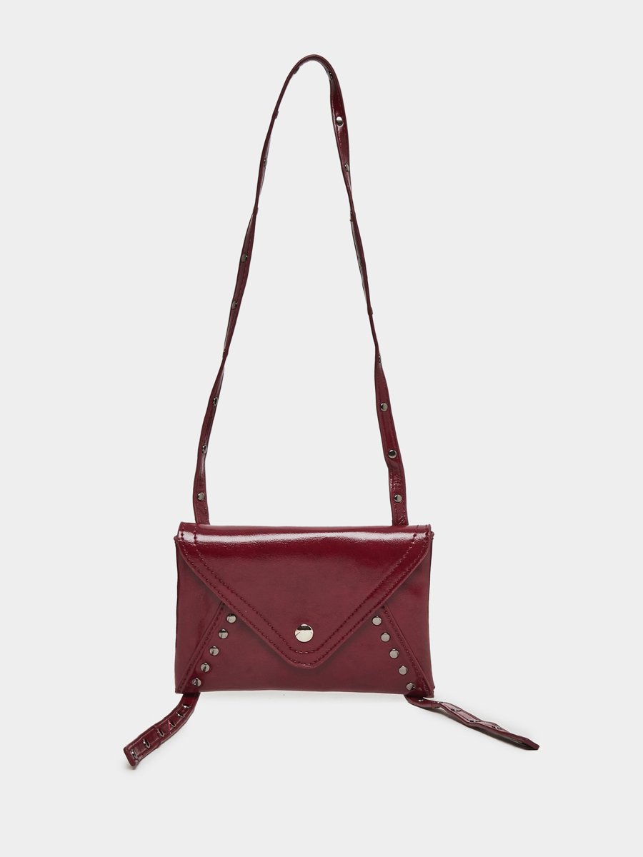 Women Red Studded Crossbody Bag