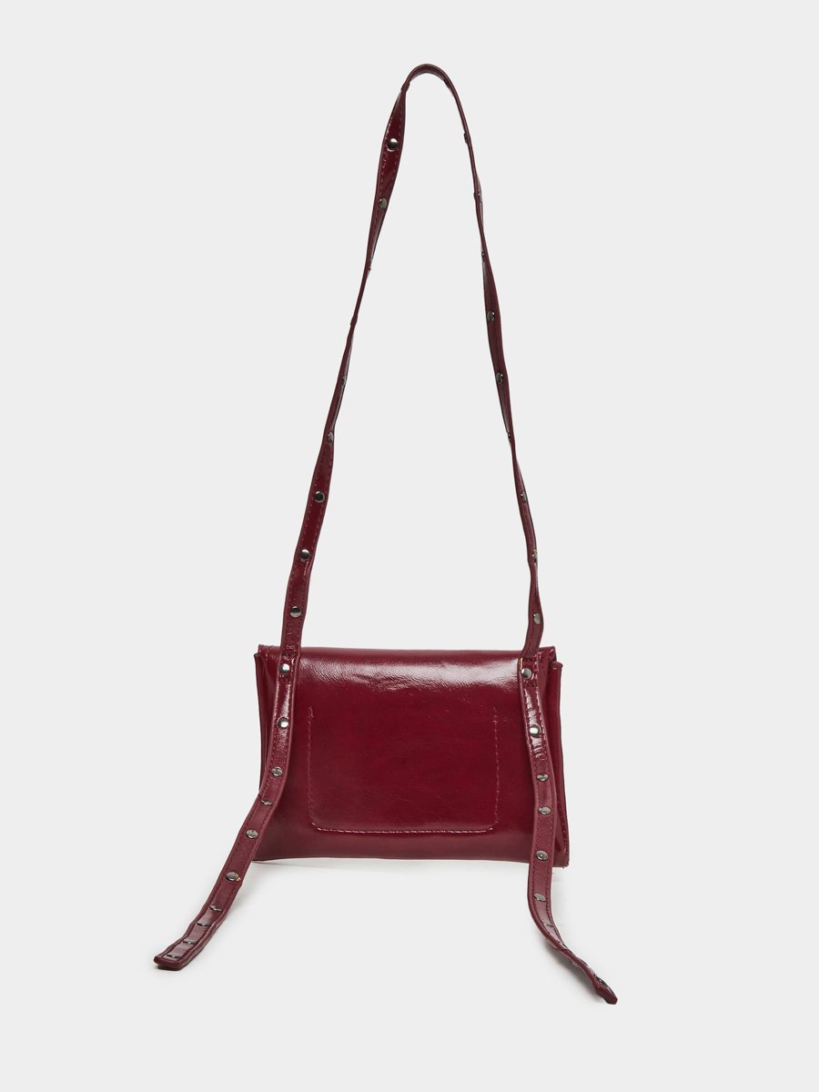 Women Red Studded Crossbody Bag