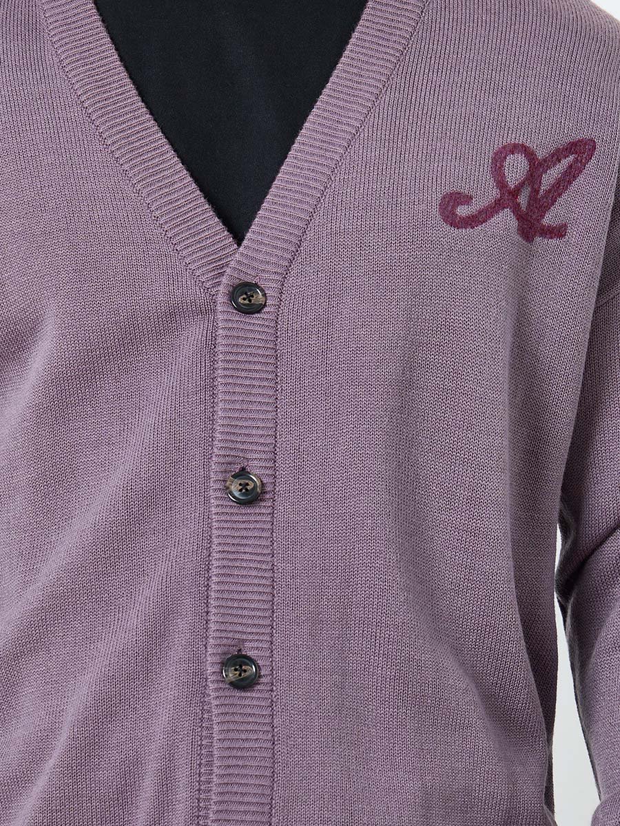 Men Brown Embroidered Knit Cardigan