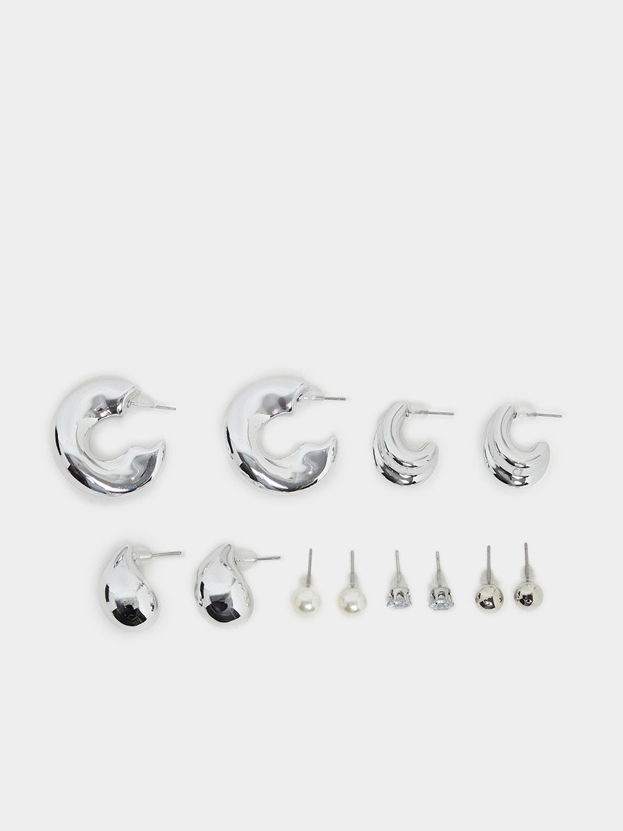 Set of 6 - Plain Assorted Earrings