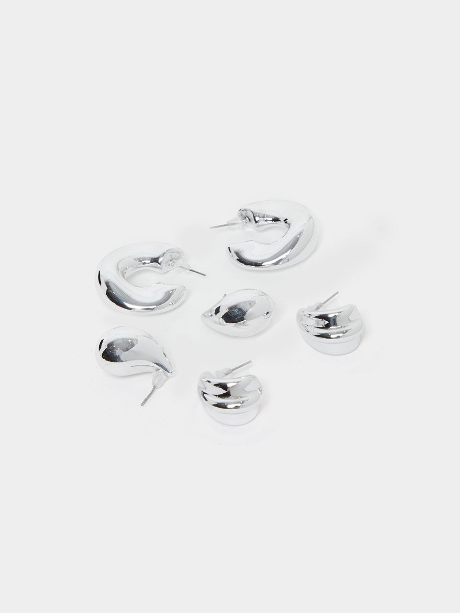 Set of 6 - Plain Assorted Earrings