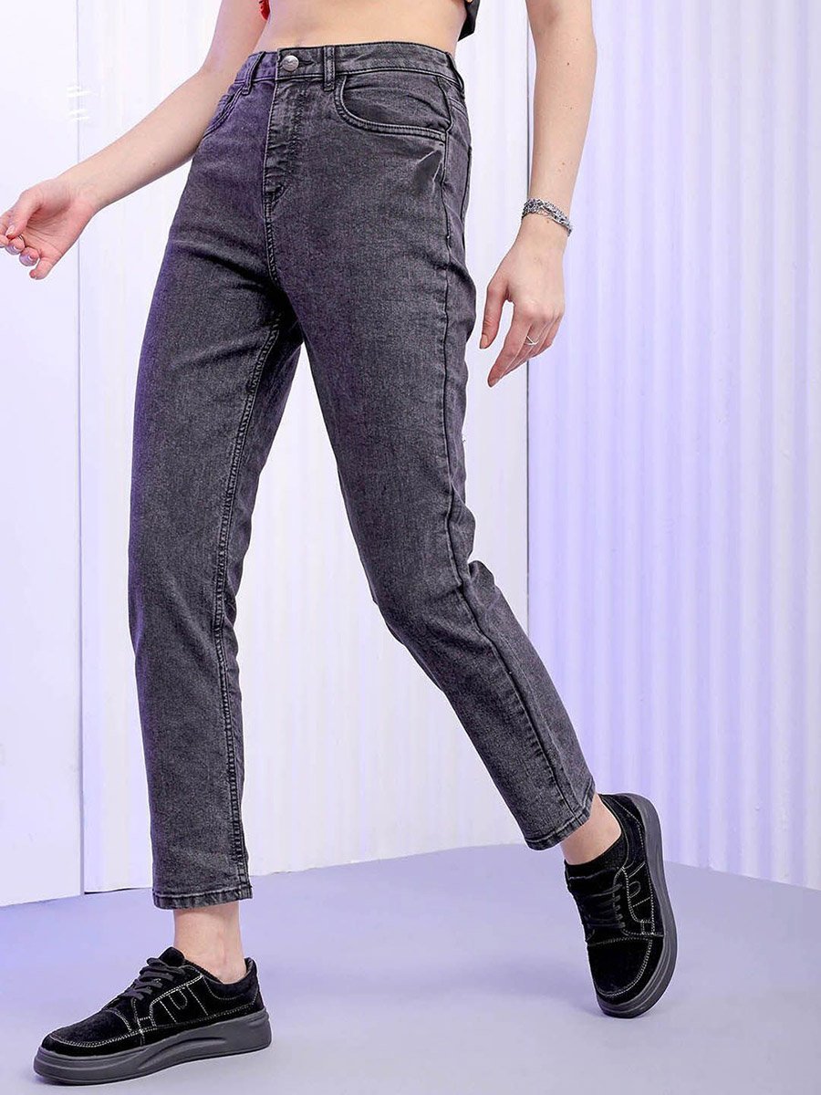 Women Mid Rise Slim Fit Solid Jeans