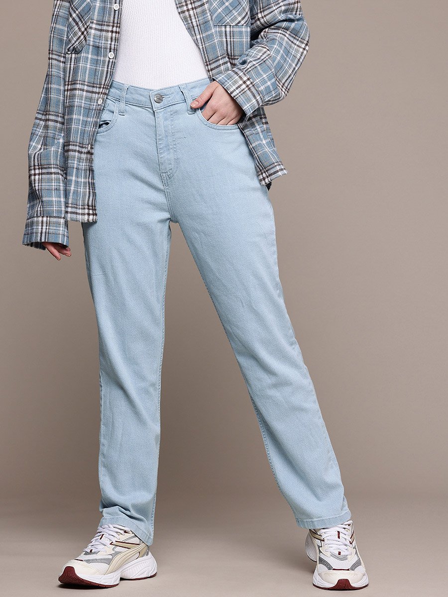 Women Mid Rise Slim Fit Solid Jeans