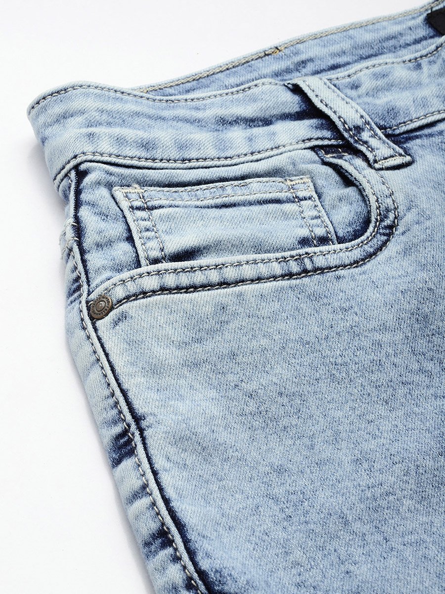 Women Regular Fit Solid Blue Jeans