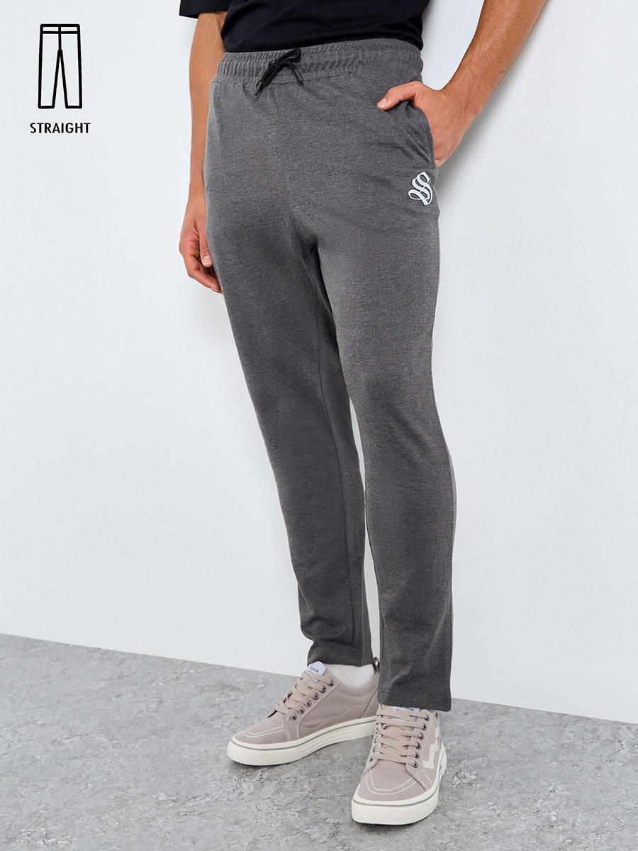 Men Charcoal Straight Fit Joggers