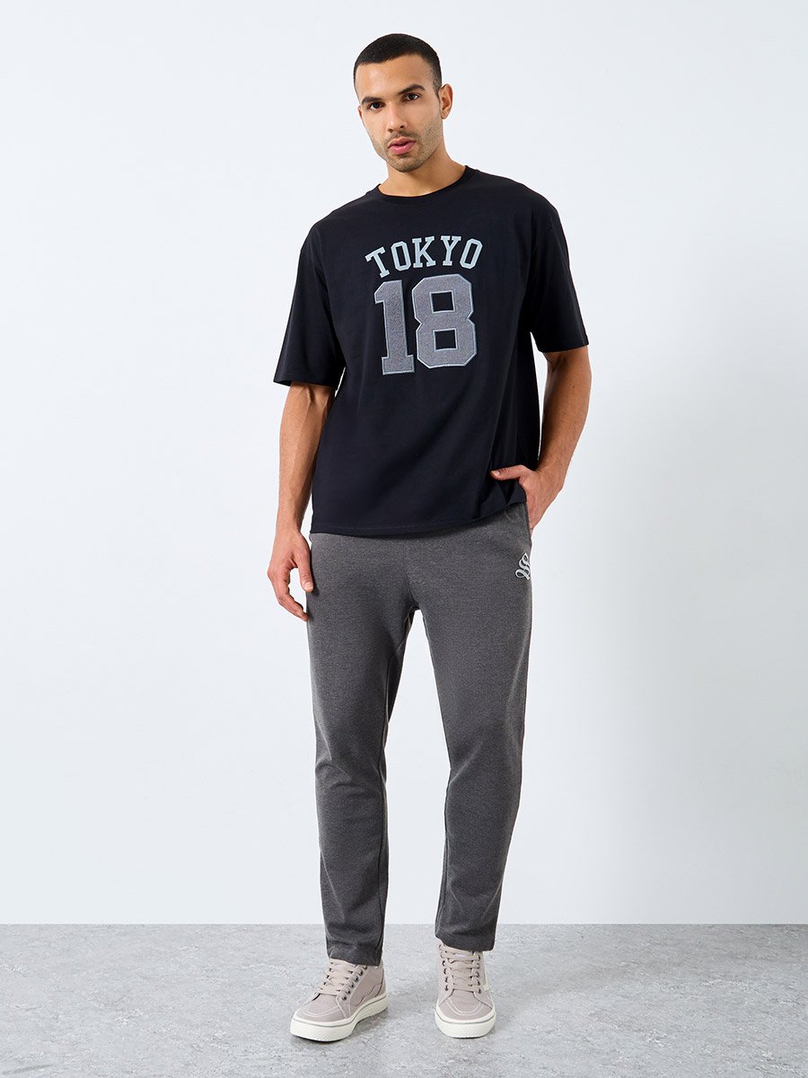 Men Charcoal Straight Fit Joggers