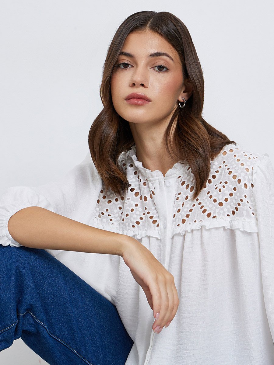 Solid Burnout Oversized Shirt