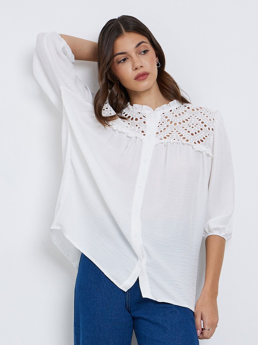 Solid Burnout Oversized Shirt