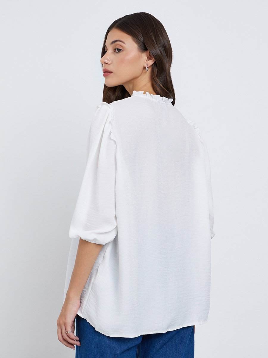 Solid Burnout Oversized Shirt