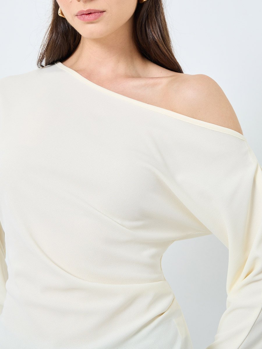 Texture Irregular hem Knitted Top
