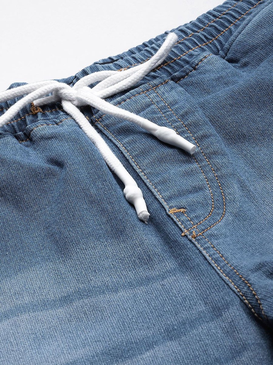 Men Mid Rise Jeans with Light Distress