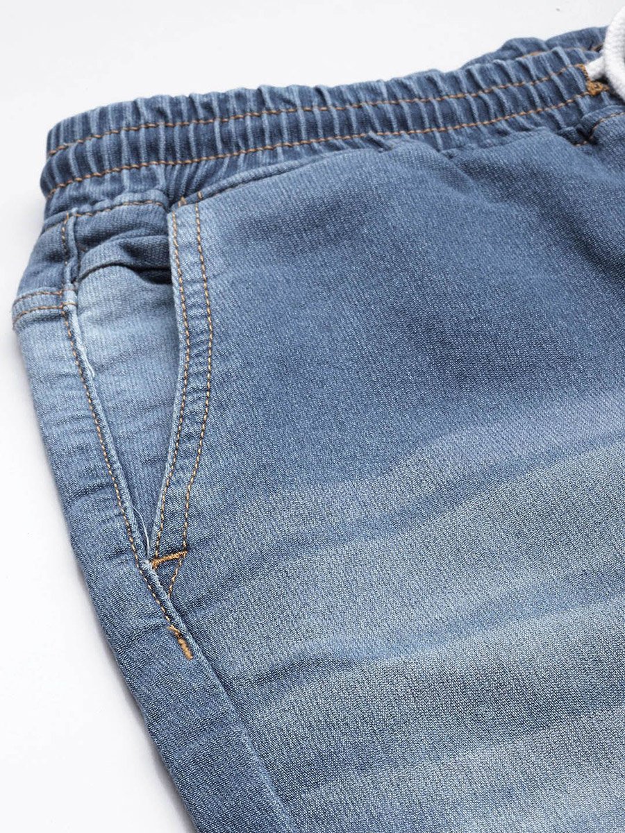 Men Mid Rise Jeans with Light Distress