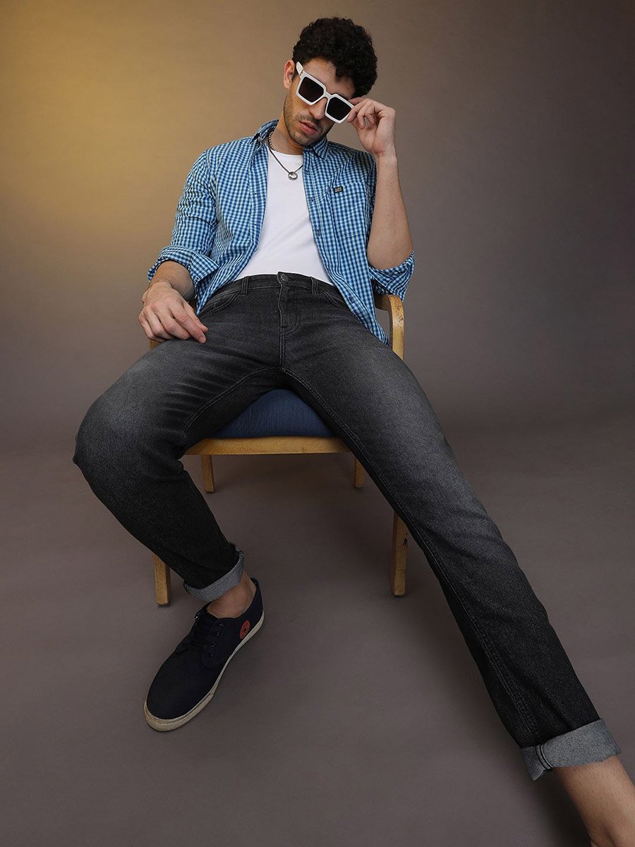 Men Dark Wash Slim Fit Jeans