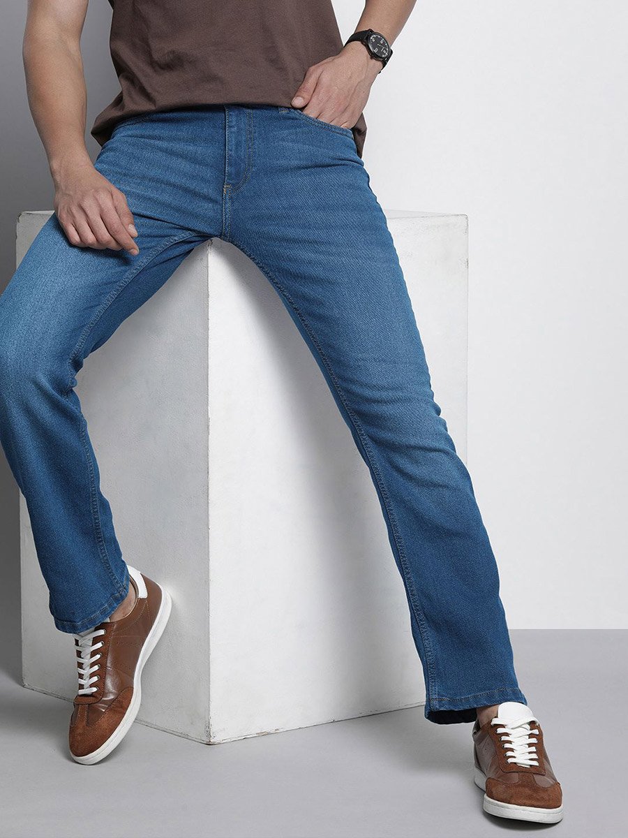 Men Mid Rise Bootcut Stretchable Jeans