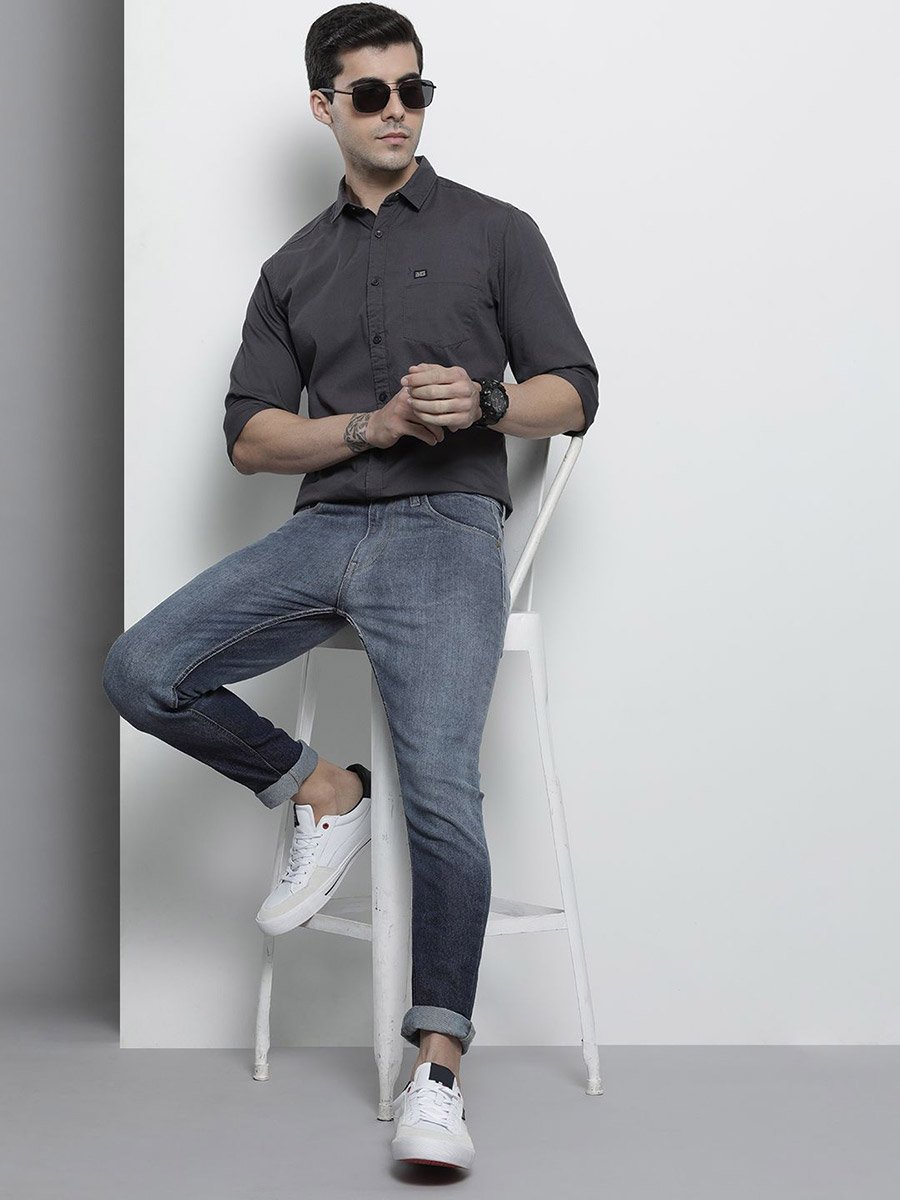 Men Dark Wash Slim Fit Jeans