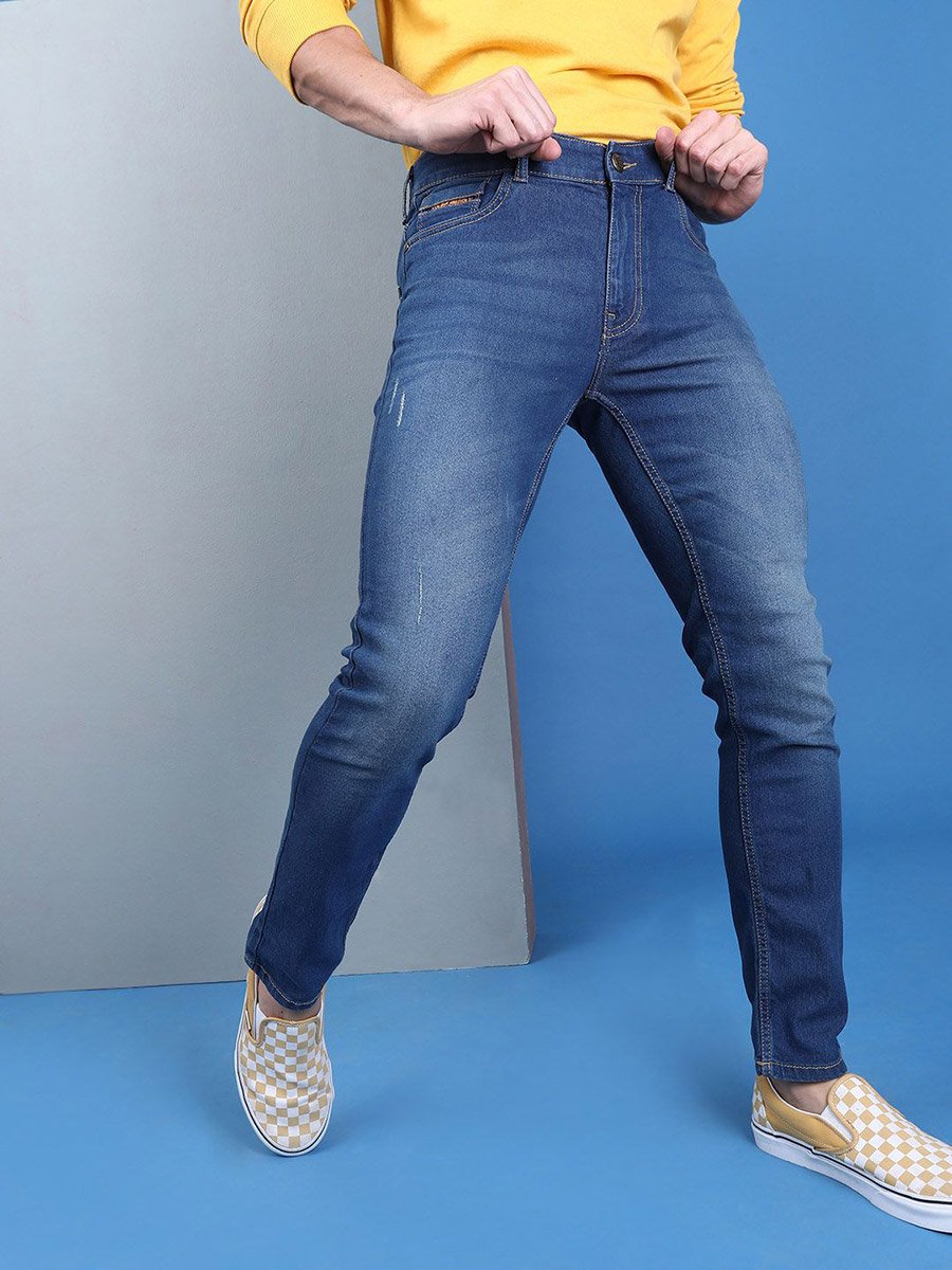 Men Dark Wash Slim Fit Jeans