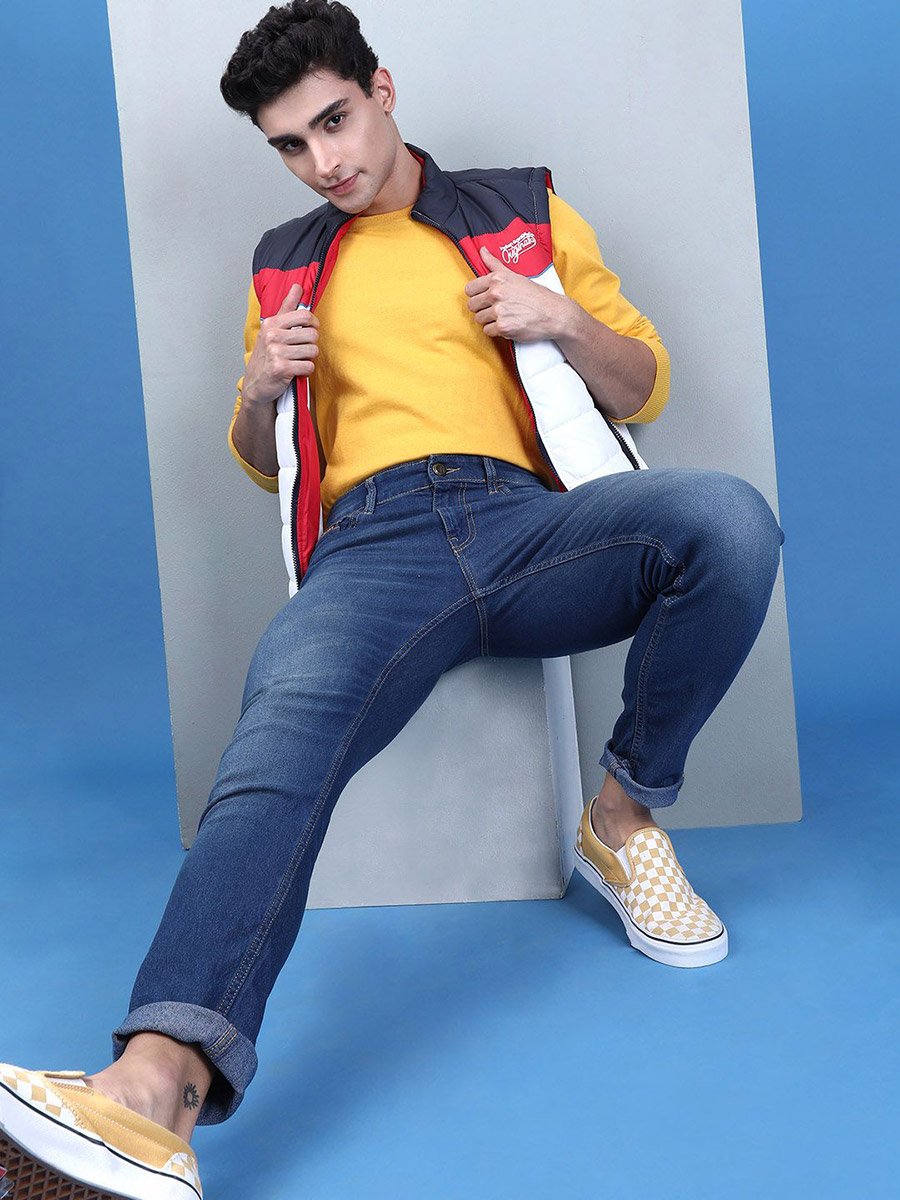 Men Dark Wash Slim Fit Jeans