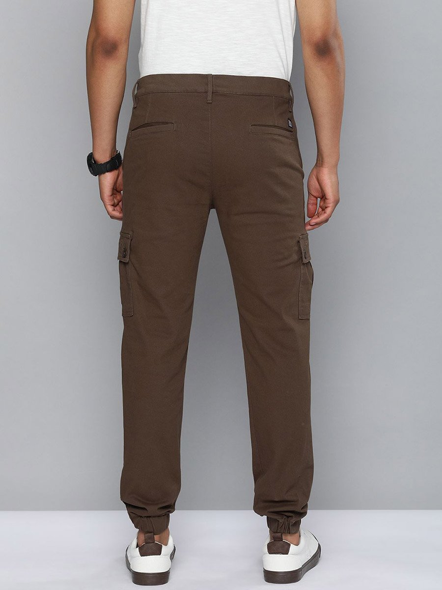 Men Brown Slim Fit Cargo Pants