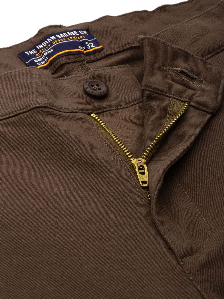 Men Brown Slim Fit Cargo Pants