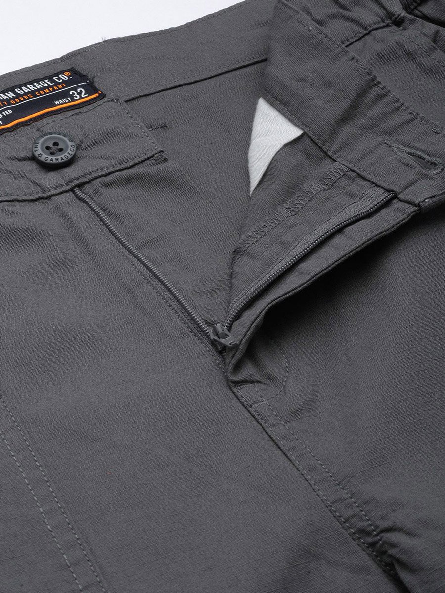 Men Grey Slim Fit Cargo Trousers